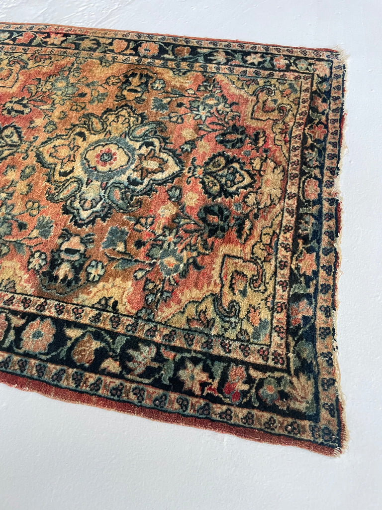 Antique Muted Sarouk with Shifts of Hues | Squarish Shape | 2.2 x 2.4