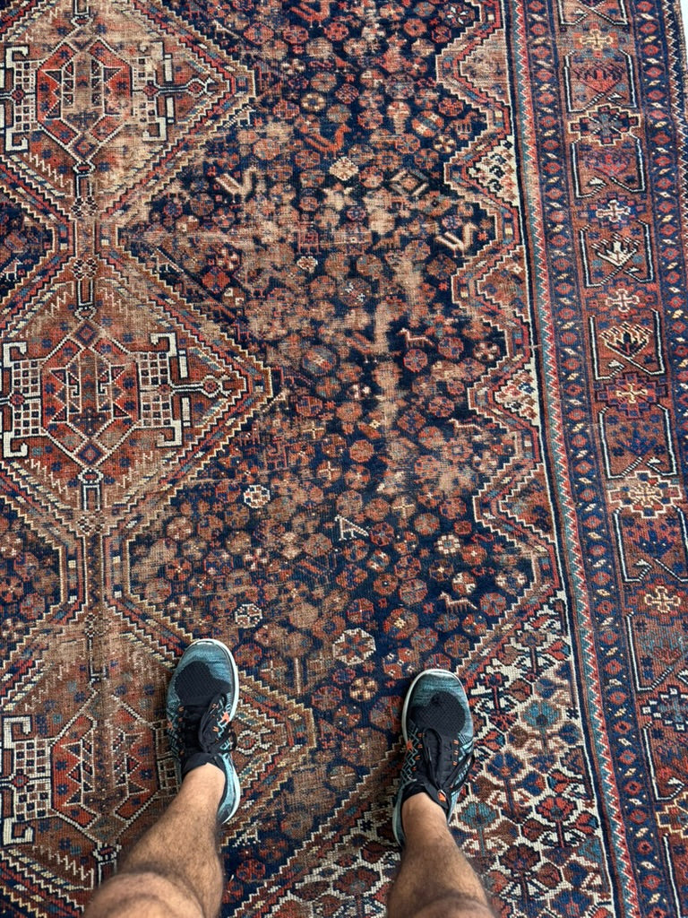 RESERVED FOR KMB DESIGN*** INFINITELY Charming Southwest Persian Khamseh | Deep Blues, Amber, Peacock Green | ~ 7.8 x 9ish