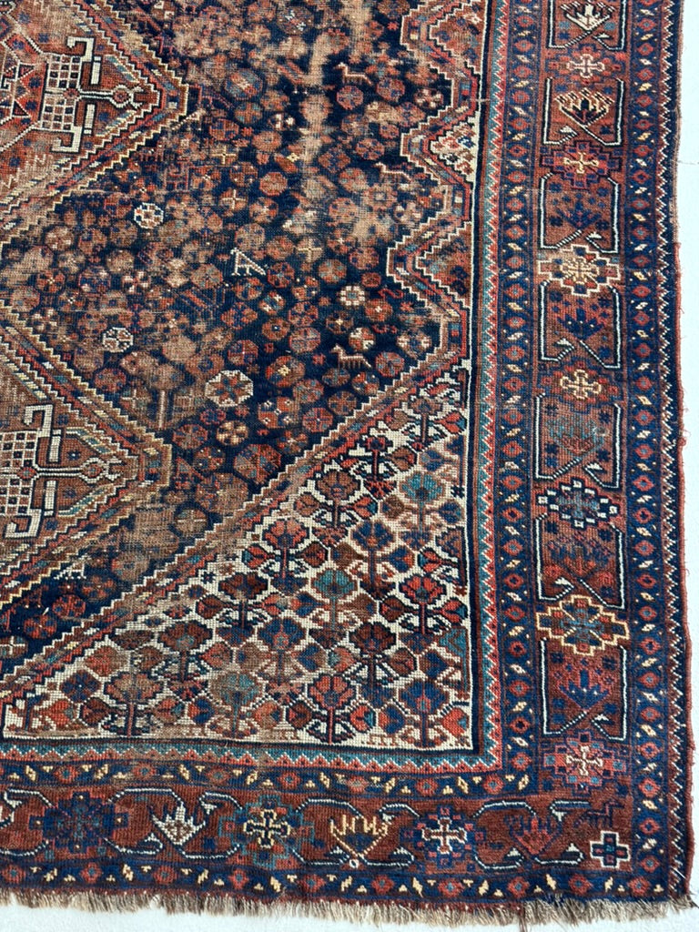 RESERVED FOR KMB DESIGN*** INFINITELY Charming Southwest Persian Khamseh | Deep Blues, Amber, Peacock Green | ~ 7.8 x 9ish