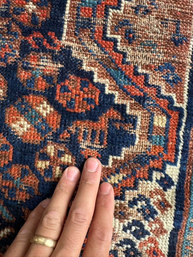 RESERVED FOR KMB DESIGN*** INFINITELY Charming Southwest Persian Khamseh | Deep Blues, Amber, Peacock Green | ~ 7.8 x 9ish
