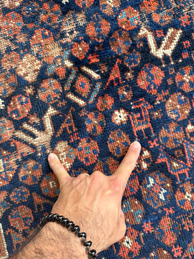 RESERVED FOR KMB DESIGN*** INFINITELY Charming Southwest Persian Khamseh | Deep Blues, Amber, Peacock Green | ~ 7.8 x 9ish