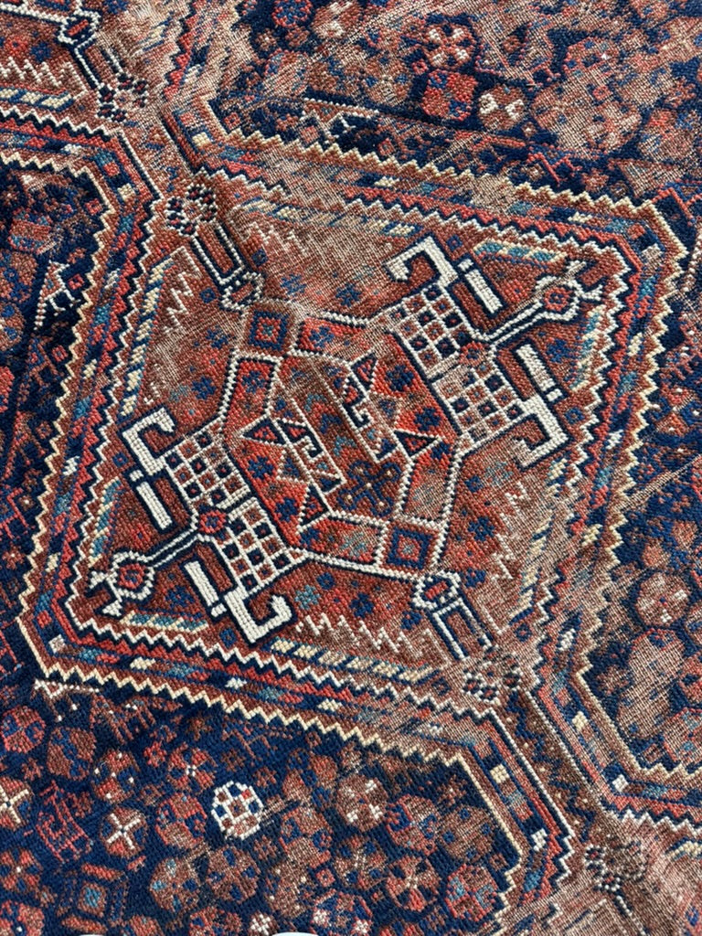 RESERVED FOR KMB DESIGN*** INFINITELY Charming Southwest Persian Khamseh | Deep Blues, Amber, Peacock Green | ~ 7.8 x 9ish