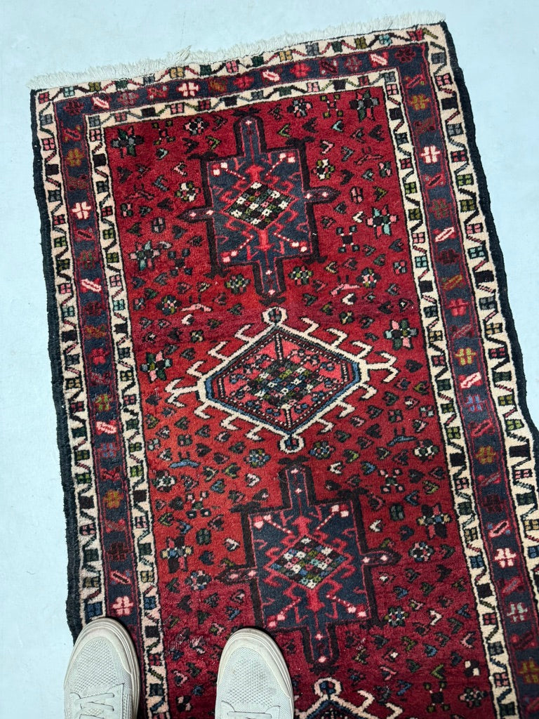 NARROW Vintage Karaja with Variations of "Red" | Lovely Piece | 2.6 x 9.3