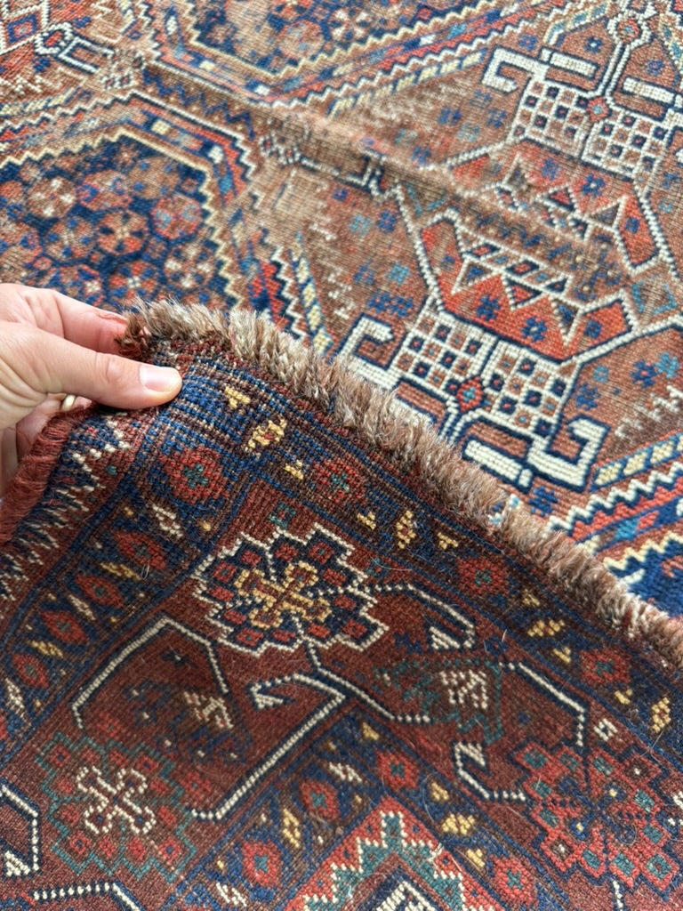 RESERVED FOR KMB DESIGN*** INFINITELY Charming Southwest Persian Khamseh | Deep Blues, Amber, Peacock Green | ~ 7.8 x 9ish