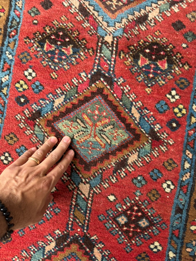 SKINNY Antique Northwest Persian Heriz Runner!! WOW, Mint condition as well | Camel, Rust, Blue | 2.2 x 9