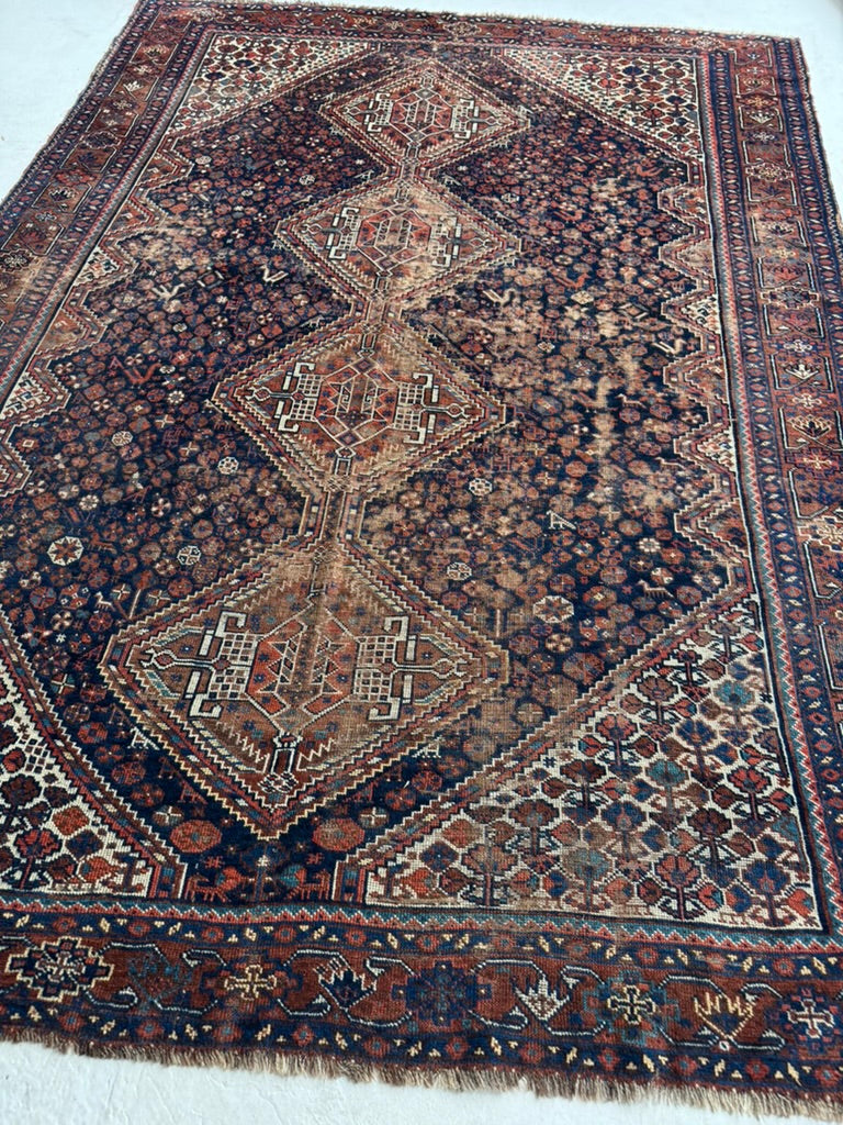 RESERVED FOR KMB DESIGN*** INFINITELY Charming Southwest Persian Khamseh | Deep Blues, Amber, Peacock Green | ~ 7.8 x 9ish