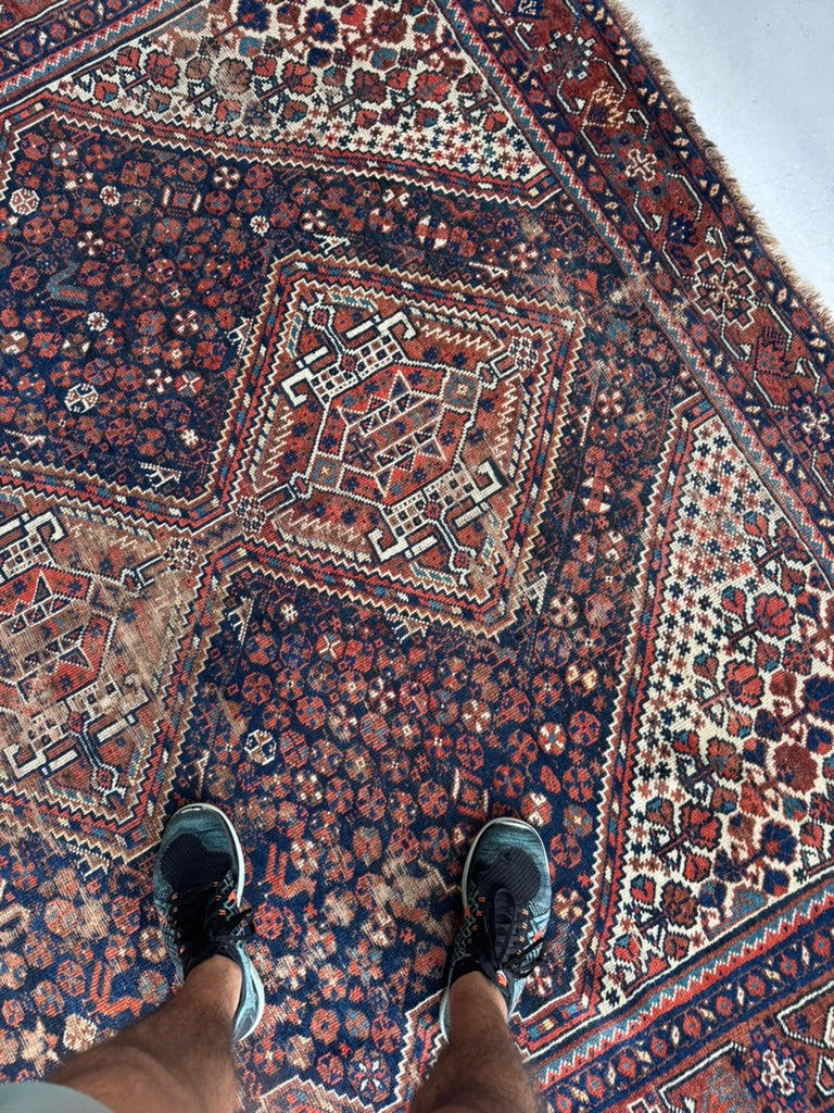 RESERVED FOR KMB DESIGN*** INFINITELY Charming Southwest Persian Khamseh | Deep Blues, Amber, Peacock Green | ~ 7.8 x 9ish