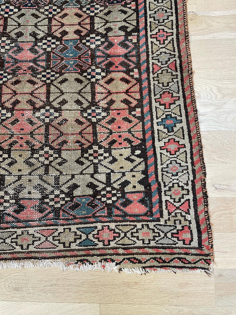 SOLD | REALLY Beautiful Moody Yet Bright Antique Narrow Malayer Runner | 2.7 x 9.8