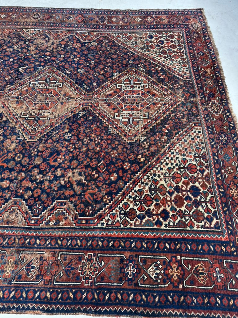 RESERVED FOR KMB DESIGN*** INFINITELY Charming Southwest Persian Khamseh | Deep Blues, Amber, Peacock Green | ~ 7.8 x 9ish