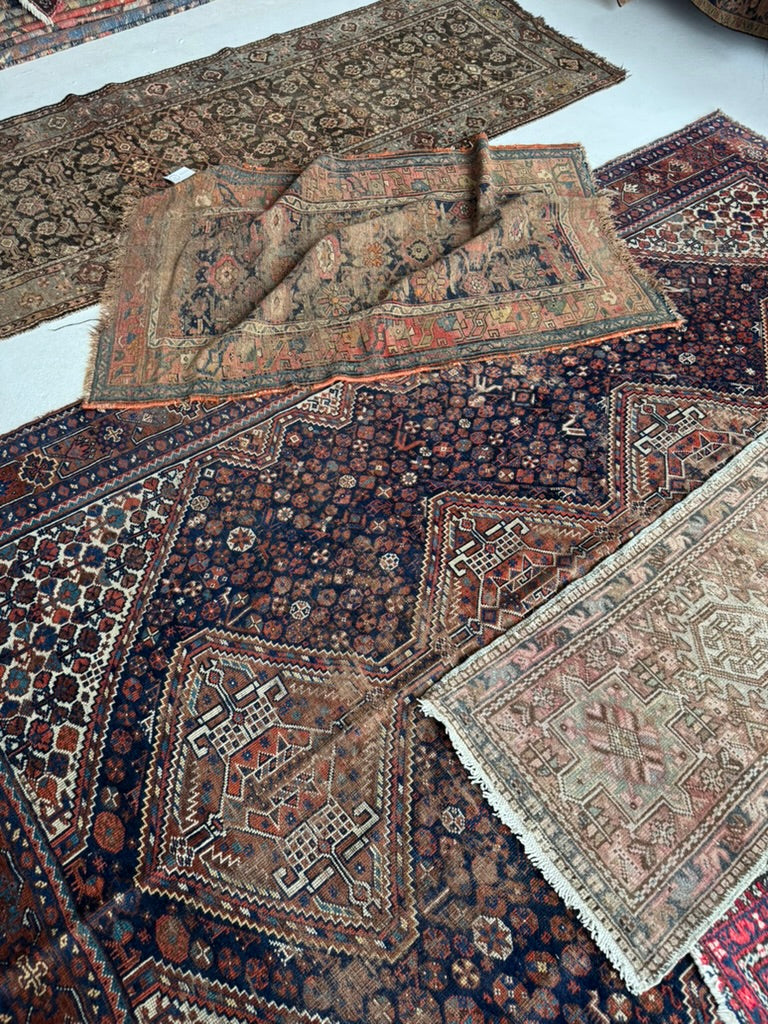 RESERVED FOR KMB DESIGN*** INFINITELY Charming Southwest Persian Khamseh | Deep Blues, Amber, Peacock Green | ~ 7.8 x 9ish