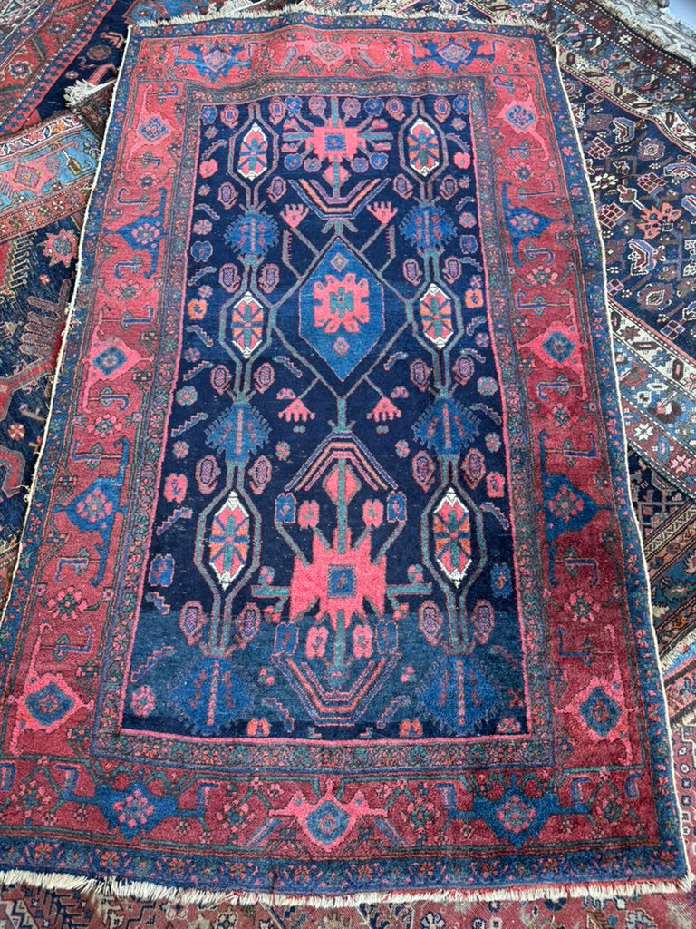 Coming Soon... MOODY, Deep and Rich Kurdish Bidjar | Amazing Dyes with RARE Purple | ~ 4 x 7