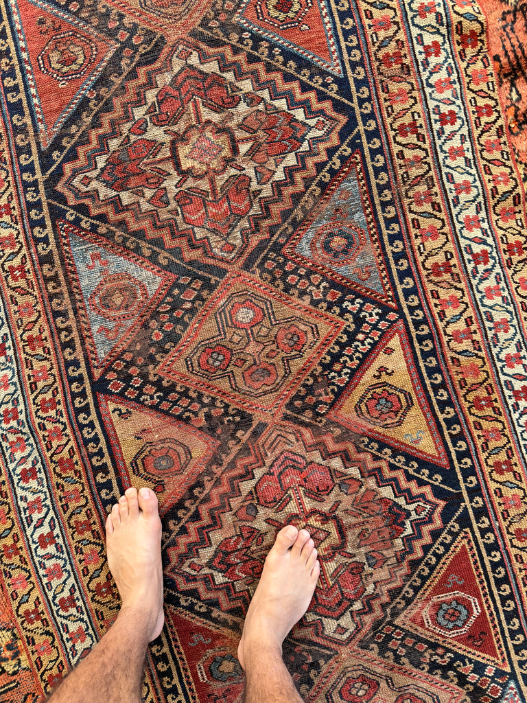 RESERVED FOR NICK*** INFINITELY LONG Gorgeous Antique Tribal Textile Runner | Ancient Southwest Persian, Rustic & Rare | ~ 3.9 x 24