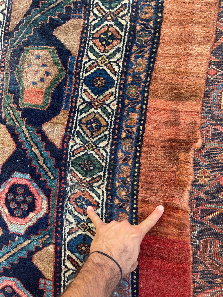 SOLD | UNREAL Squarish Funky Antique Northwest Rug | Two-Toned Clay/Rust Beauty | 10.2 x 11.4