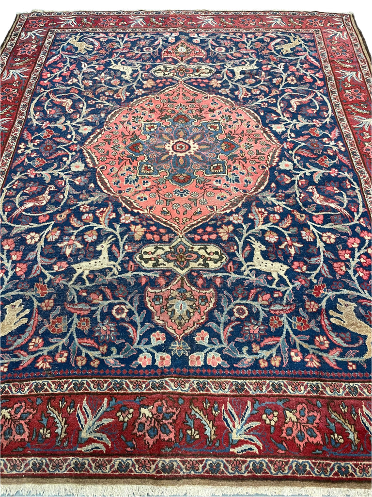 Coming Soon... THE CHASE Arabesque Hunting Scene Antique Persian Tabriz | Iconic & Timeless Piece | ~ 8 x 10
