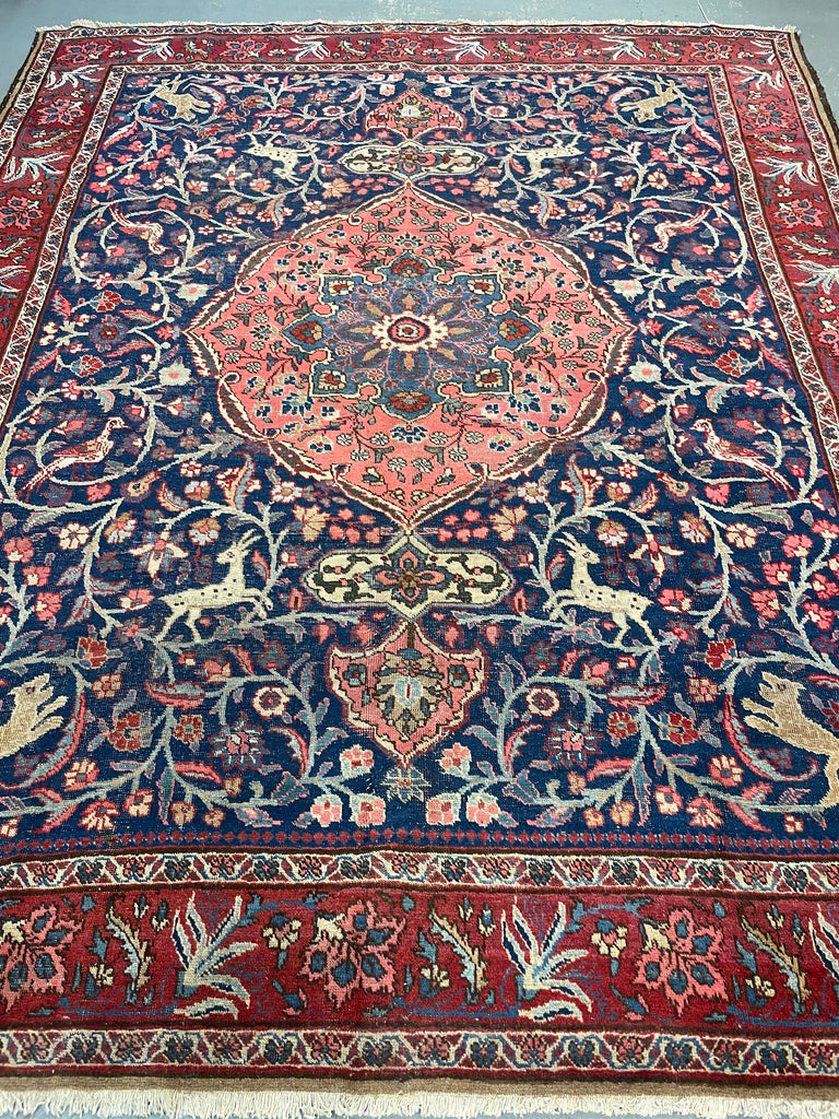 Coming Soon... THE CHASE Arabesque Hunting Scene Antique Persian Tabriz | Iconic & Timeless Piece | ~ 8 x 10