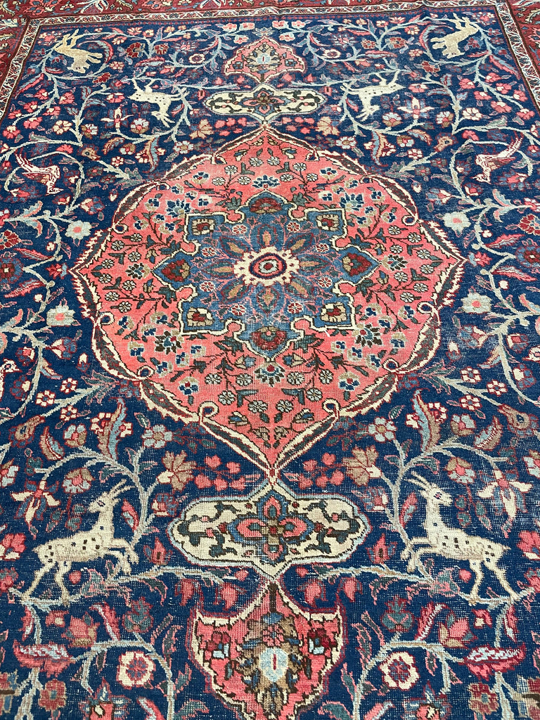 Coming Soon... THE CHASE Arabesque Hunting Scene Antique Persian Tabriz | Iconic & Timeless Piece | ~ 8 x 10