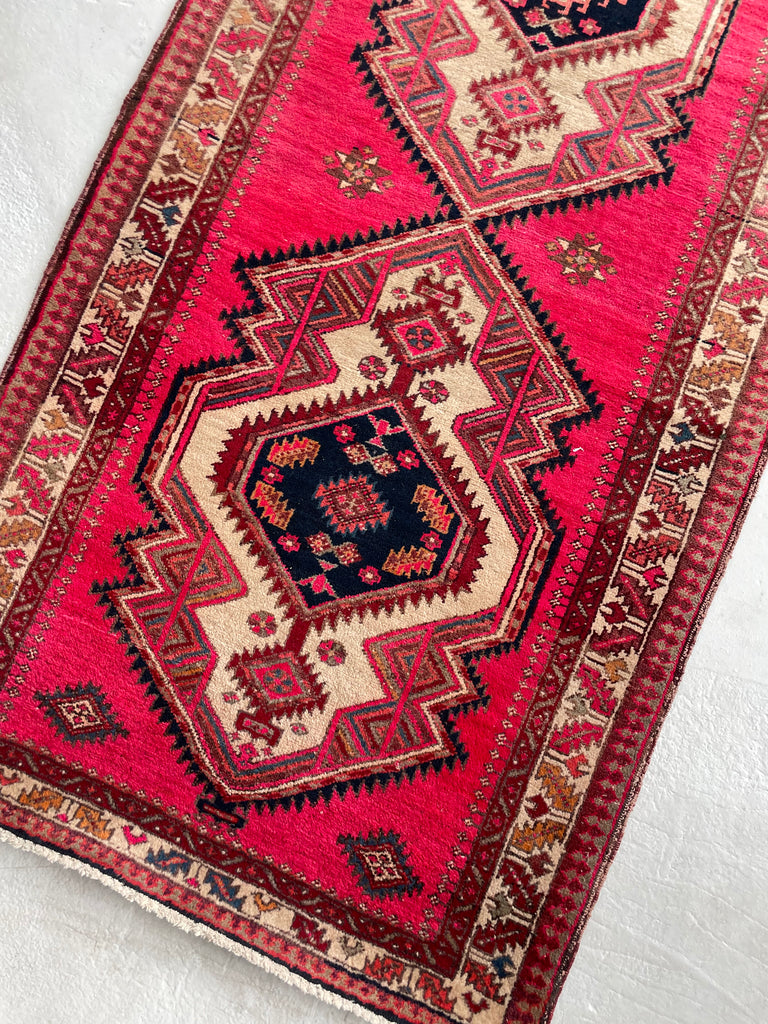 MAGENTA Pink, Copper, Indigo, Purple & More | Vintage Persian Runner | 3.7 x 10.3