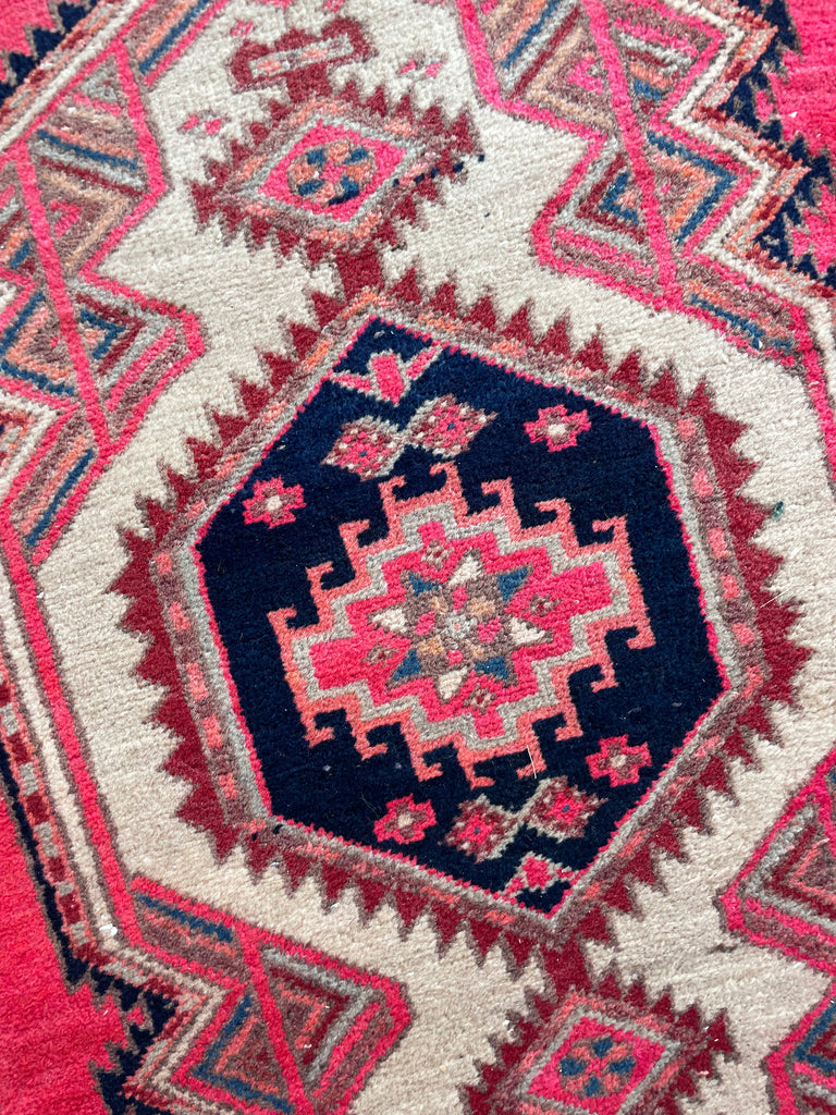 MAGENTA Pink, Copper, Indigo, Purple & More | Vintage Persian Runner | 3.7 x 10.3