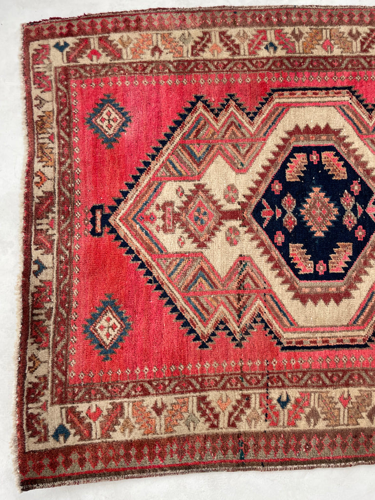 MAGENTA Pink, Copper, Indigo, Purple & More | Vintage Persian Runner | 3.7 x 10.3