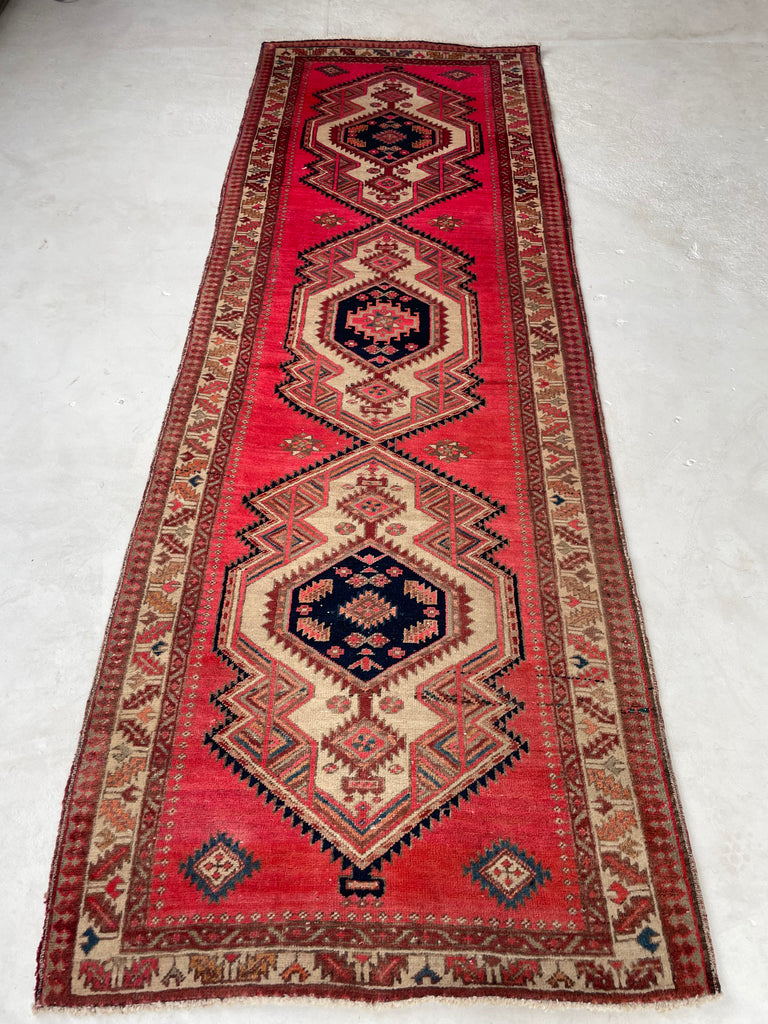 MAGENTA Pink, Copper, Indigo, Purple & More | Vintage Persian Runner | 3.7 x 10.3