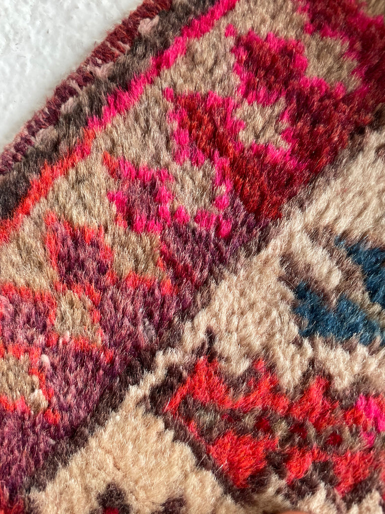 MAGENTA Pink, Copper, Indigo, Purple & More | Vintage Persian Runner | 3.7 x 10.3