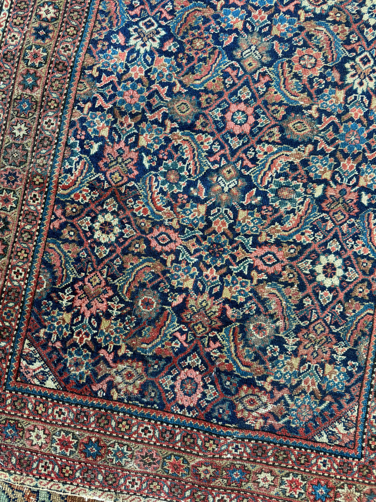 RESERVED FOR KMB DESIGN*** SUPER Finely Woven Antique Water-Garden Runner | Indigo, Lake Blue, Coral, Walnut, Linen, More | 2.9 x 9.6