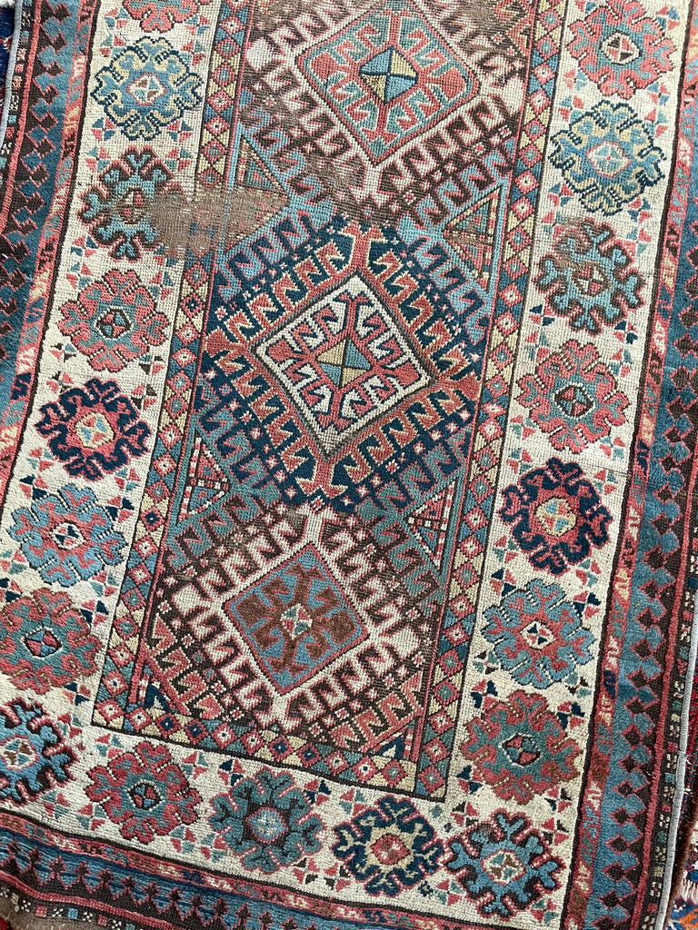 SOLD | FANTASTIC Antique Kazak Runner | Tribal Beauty with Mature Dyes & Iconic Design | 3.6 x 10