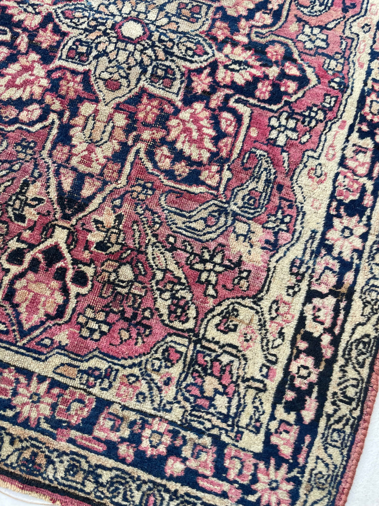 FINE Berry & Sangria Antique Kerman Lavar Rug Mat | Timeless Gem | 2 x 2.5