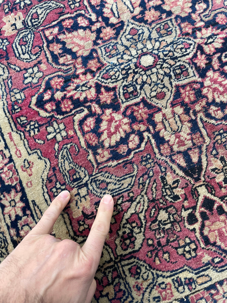 FINE Berry & Sangria Antique Kerman Lavar Rug Mat | Timeless Gem | 2 x 2.5