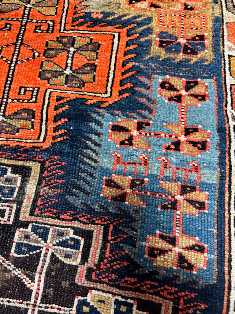 DYNAMITE Fine Antique Caucasian Tribal Rug | Infinitely Gorgeous Interlocking Medallion Motifs | 3.6 x 5