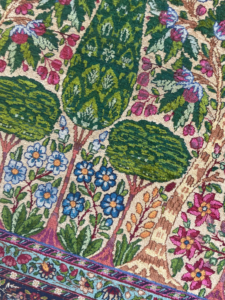 SPECTACLE Antique Kerman Lavar | MILLEFLEUR & CYPRESS TREE OF LIFE | Spectrum Color Palette | 11.4 x 14.5