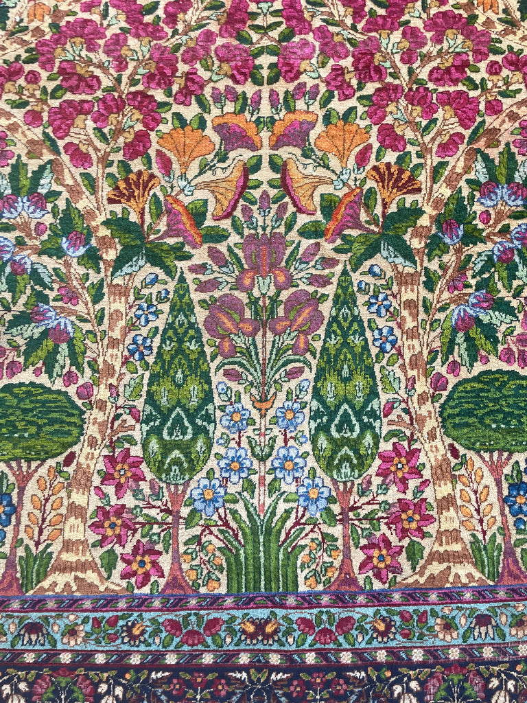 SPECTACLE Antique Kerman Lavar | MILLEFLEUR & CYPRESS TREE OF LIFE | Spectrum Color Palette | 11.4 x 14.5