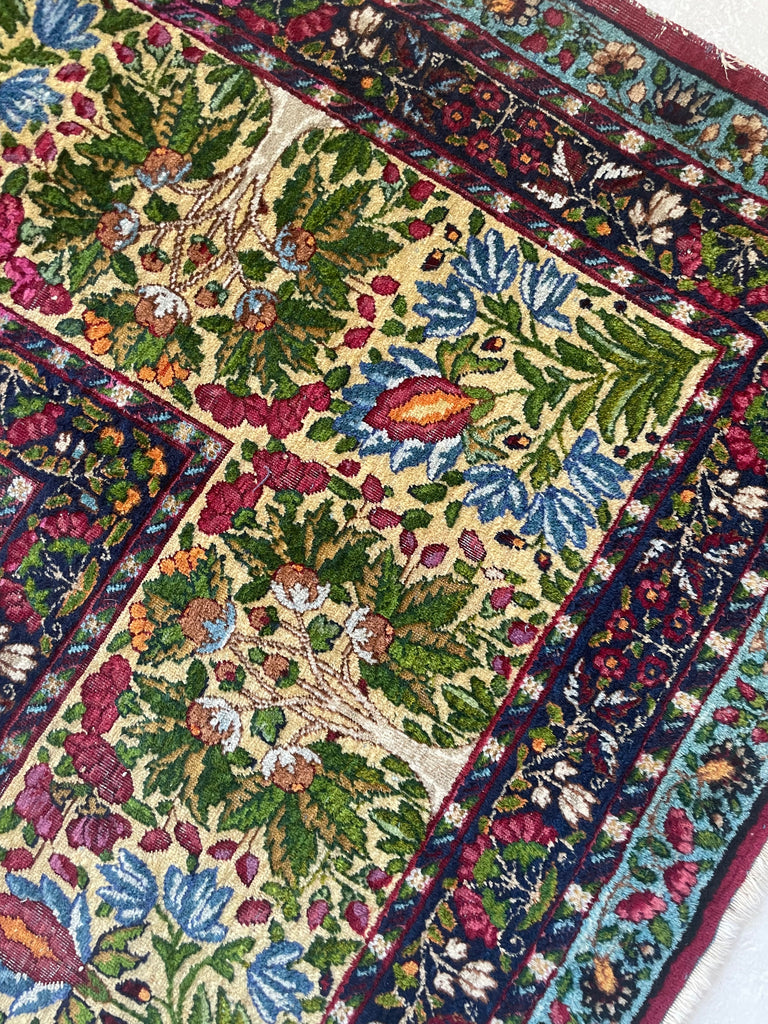 SPECTACLE Antique Kerman Lavar | MILLEFLEUR & CYPRESS TREE OF LIFE | Spectrum Color Palette | 11.4 x 14.5