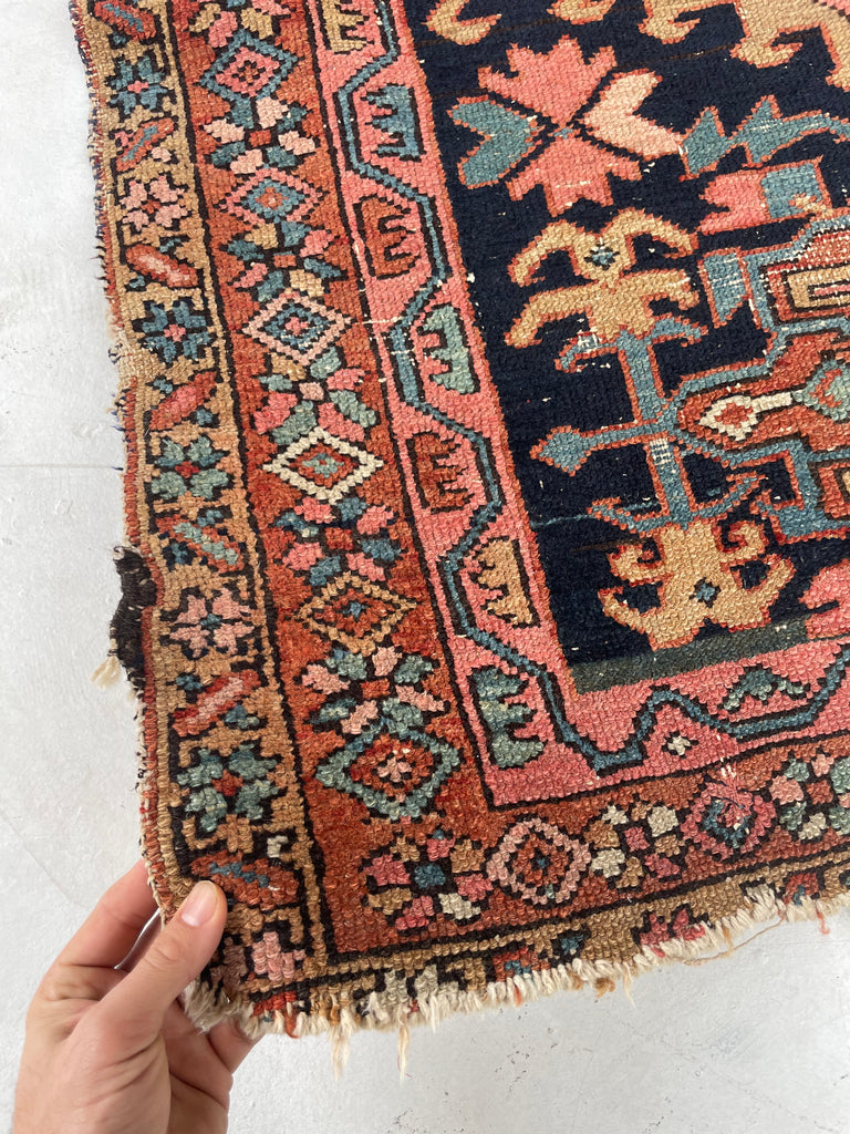 RESERVED FOR MATT*** OVERGROWN Geometric Flora & Vines Flanking Oversized Medallions | Indigo, Camel, Coral, Rose Terracotta, Teal | 3.3 x 4.4