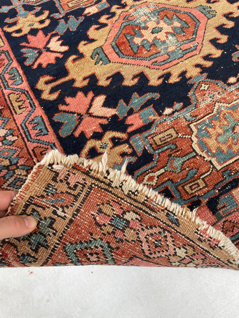 RESERVED FOR MATT*** OVERGROWN Geometric Flora & Vines Flanking Oversized Medallions | Indigo, Camel, Coral, Rose Terracotta, Teal | 3.3 x 4.4