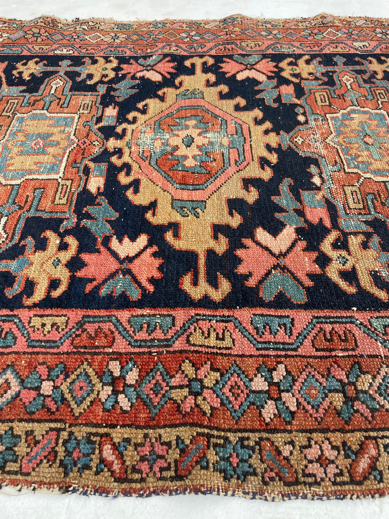 RESERVED FOR MATT*** OVERGROWN Geometric Flora & Vines Flanking Oversized Medallions | Indigo, Camel, Coral, Rose Terracotta, Teal | 3.3 x 4.4