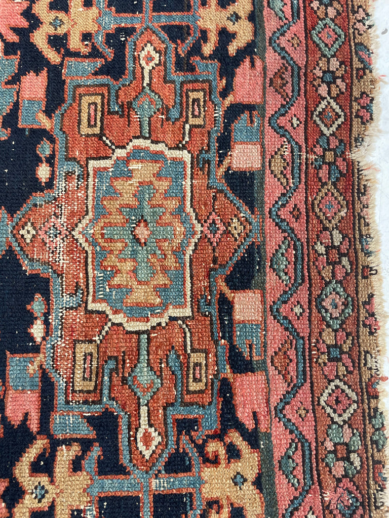 RESERVED FOR MATT*** OVERGROWN Geometric Flora & Vines Flanking Oversized Medallions | Indigo, Camel, Coral, Rose Terracotta, Teal | 3.3 x 4.4