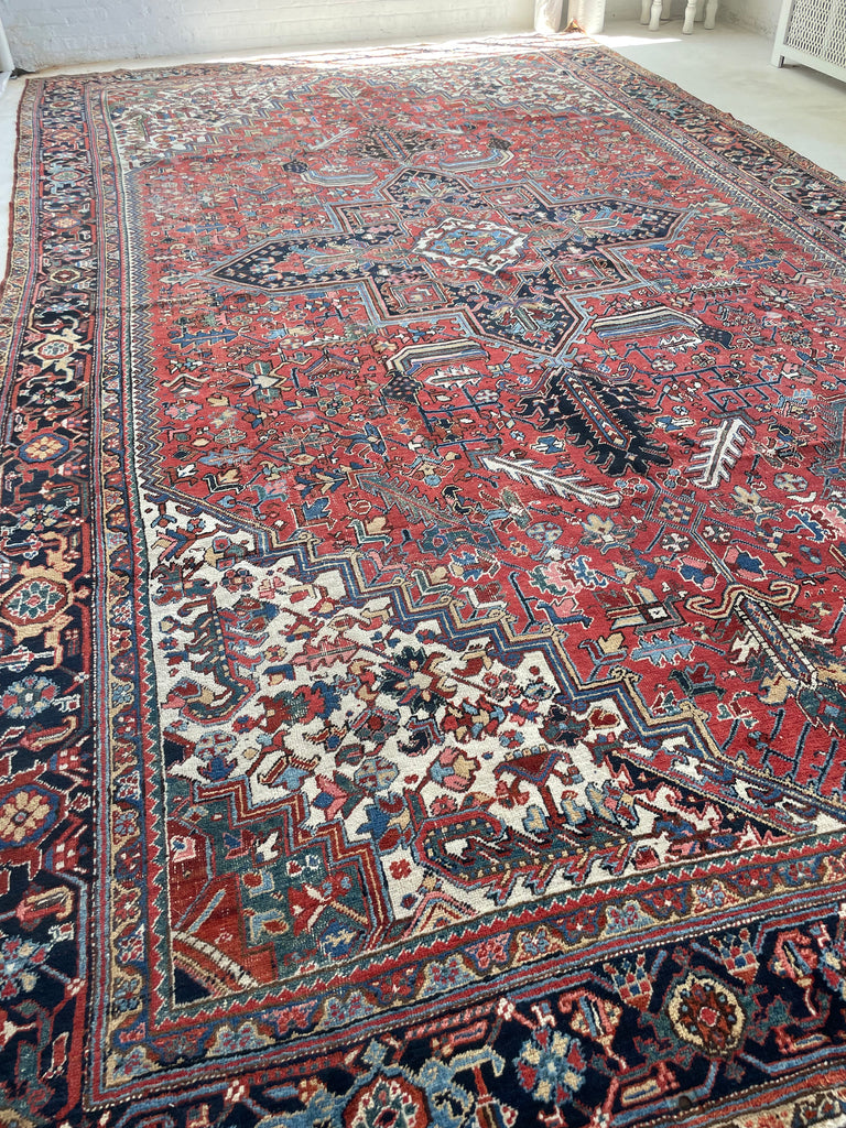 ENORMOUS Palace Size Antique Heriz | FULL of Life & Color with Lots of Interest for the Eyes | ~11 x 18.8