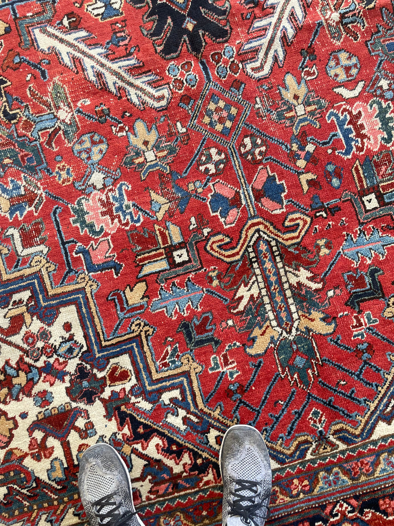 ENORMOUS Palace Size Antique Heriz | FULL of Life & Color with Lots of Interest for the Eyes | ~11 x 18.8