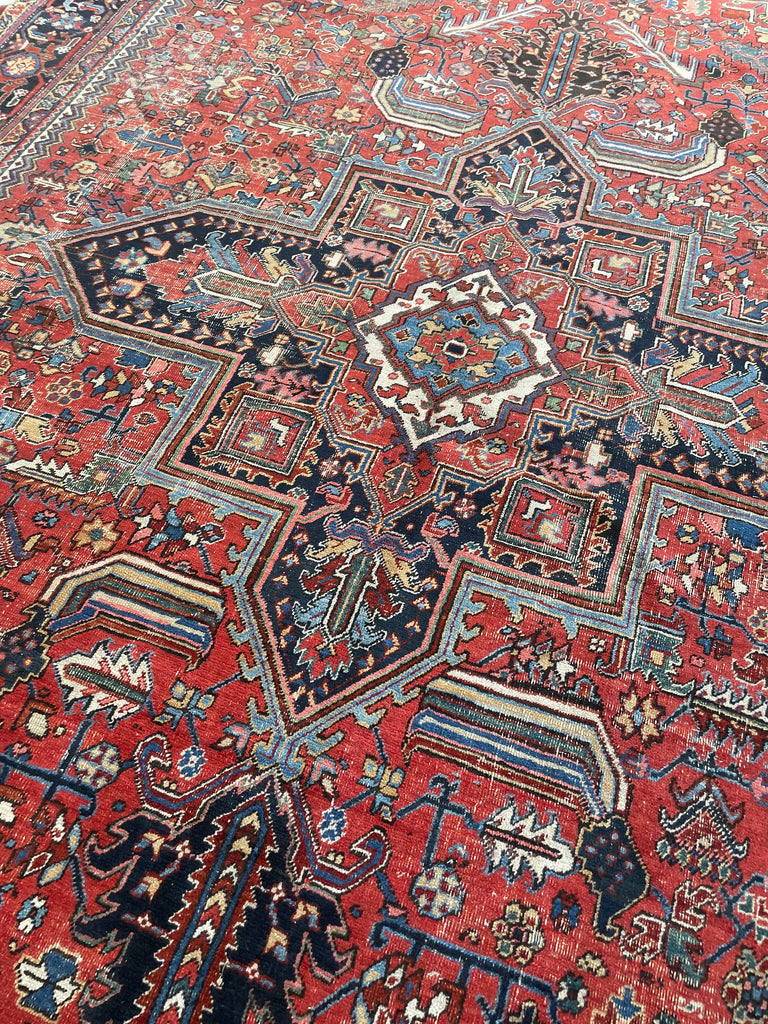 ENORMOUS Palace Size Antique Heriz | FULL of Life & Color with Lots of Interest for the Eyes | ~11 x 18.8
