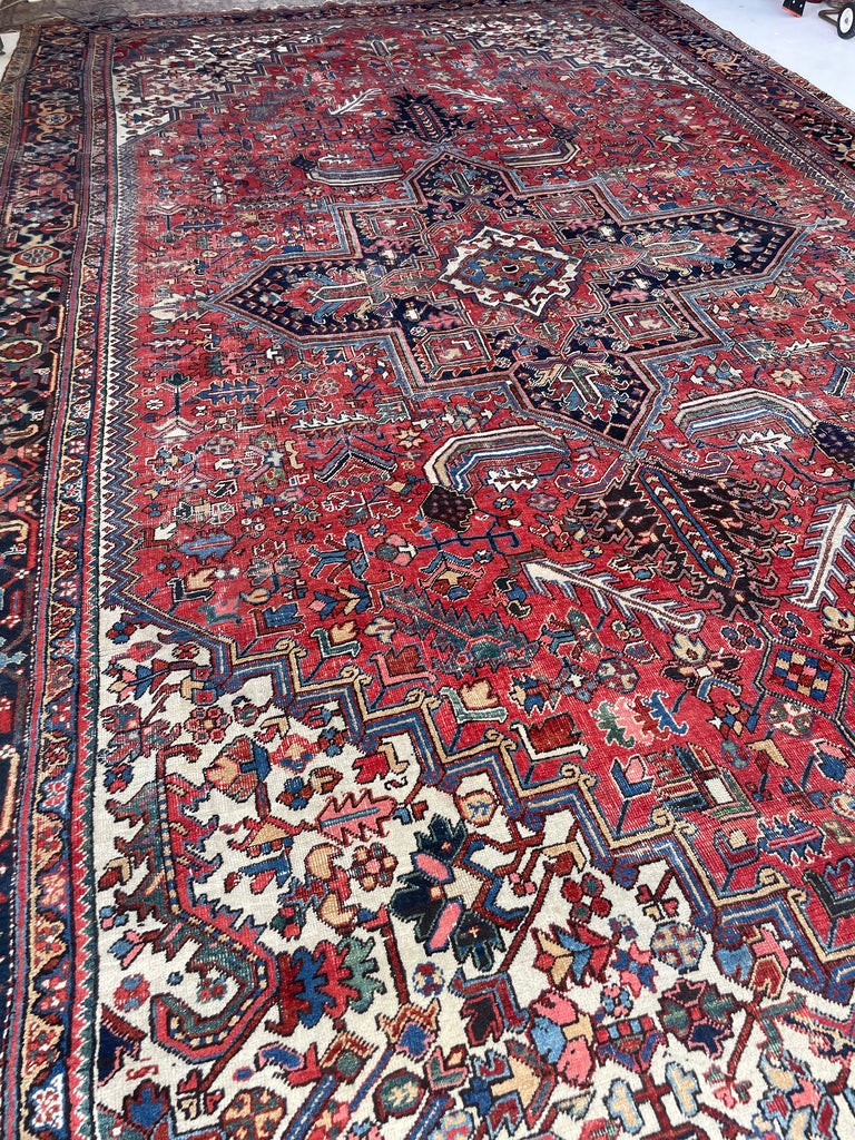 ENORMOUS Palace Size Antique Heriz | FULL of Life & Color with Lots of Interest for the Eyes | ~11 x 18.8