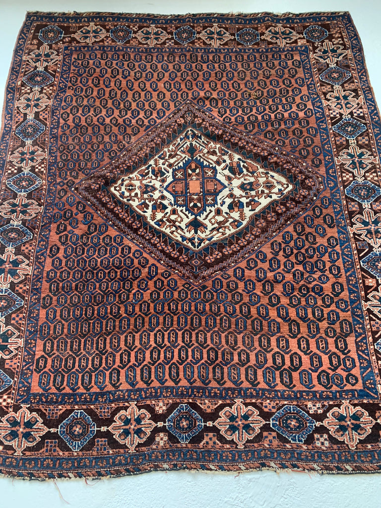 5.2 x 6.3 | Incredible Square Antique Village Tribal Rug Mallard Greens, Terracotta