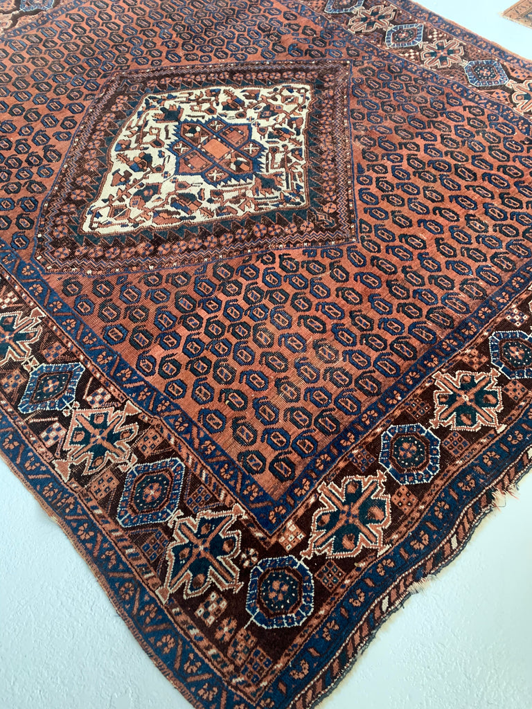 5.2 x 6.3 | Incredible Square Antique Village Tribal Rug Mallard Greens, Terracotta