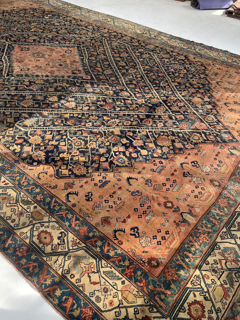 ULTRA HIGH-END COCOON TO BUTTERFLY STORYLINE Oversized Palatial Antique Halvai Bidjar | Palace Size Nomadic Masterpiece  ~ 11 x 18