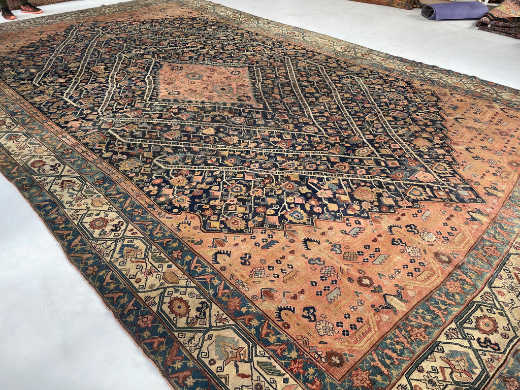 ULTRA HIGH-END COCOON TO BUTTERFLY STORYLINE Oversized Palatial Antique Halvai Bidjar | Palace Size Nomadic Masterpiece  ~ 11 x 18