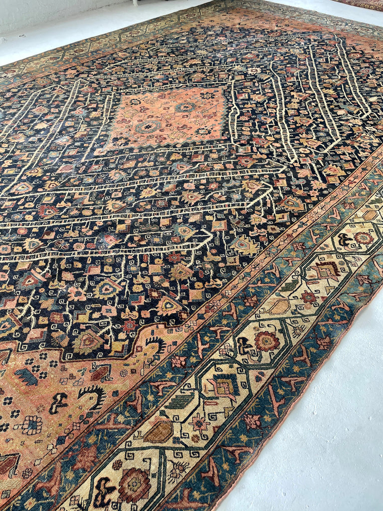 ULTRA HIGH-END COCOON TO BUTTERFLY STORYLINE Oversized Palatial Antique Halvai Bidjar | Palace Size Nomadic Masterpiece  ~ 11 x 18