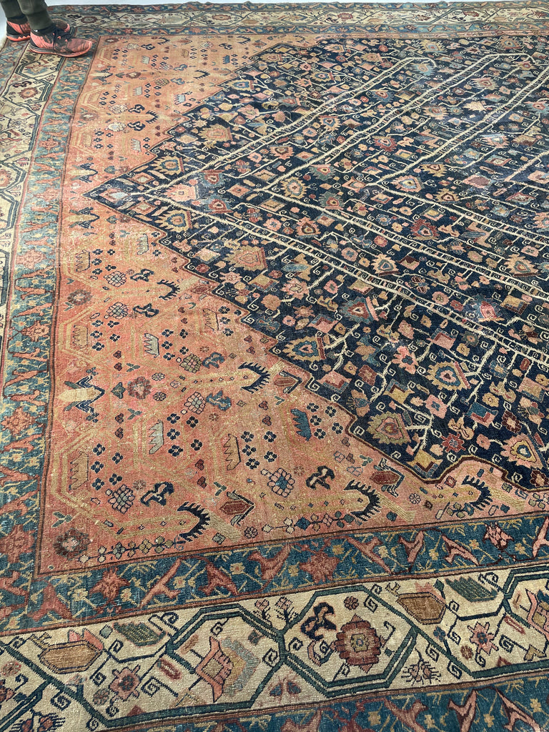 ULTRA HIGH-END COCOON TO BUTTERFLY STORYLINE Oversized Palatial Antique Halvai Bidjar | Palace Size Nomadic Masterpiece  ~ 11 x 18