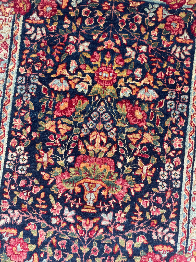 RESERVED FOR HALIE*** BOTANICAL Tree of Life Kerman Lavar Antique Rug Mat | Collector's Gem | 1.7 x 2.3