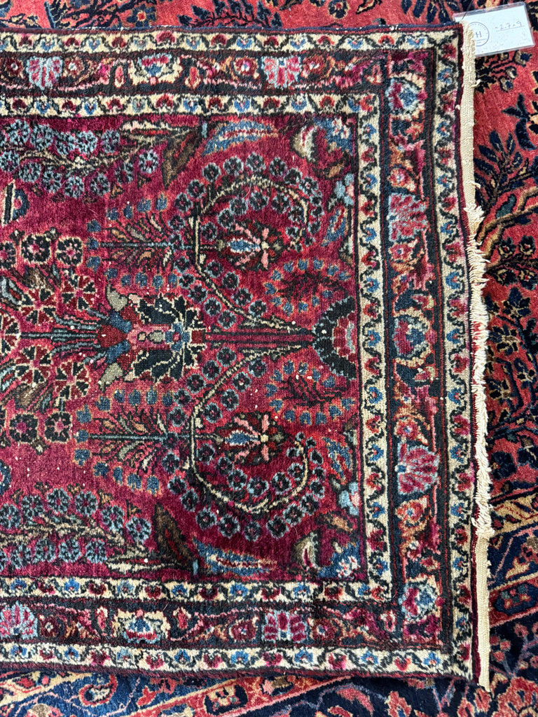 SOLD | PAINTED PERSIAN PLUM Antique Sarouk Runner | Amazing size, Gorgeous Marbling Hues | 2.8 x 9