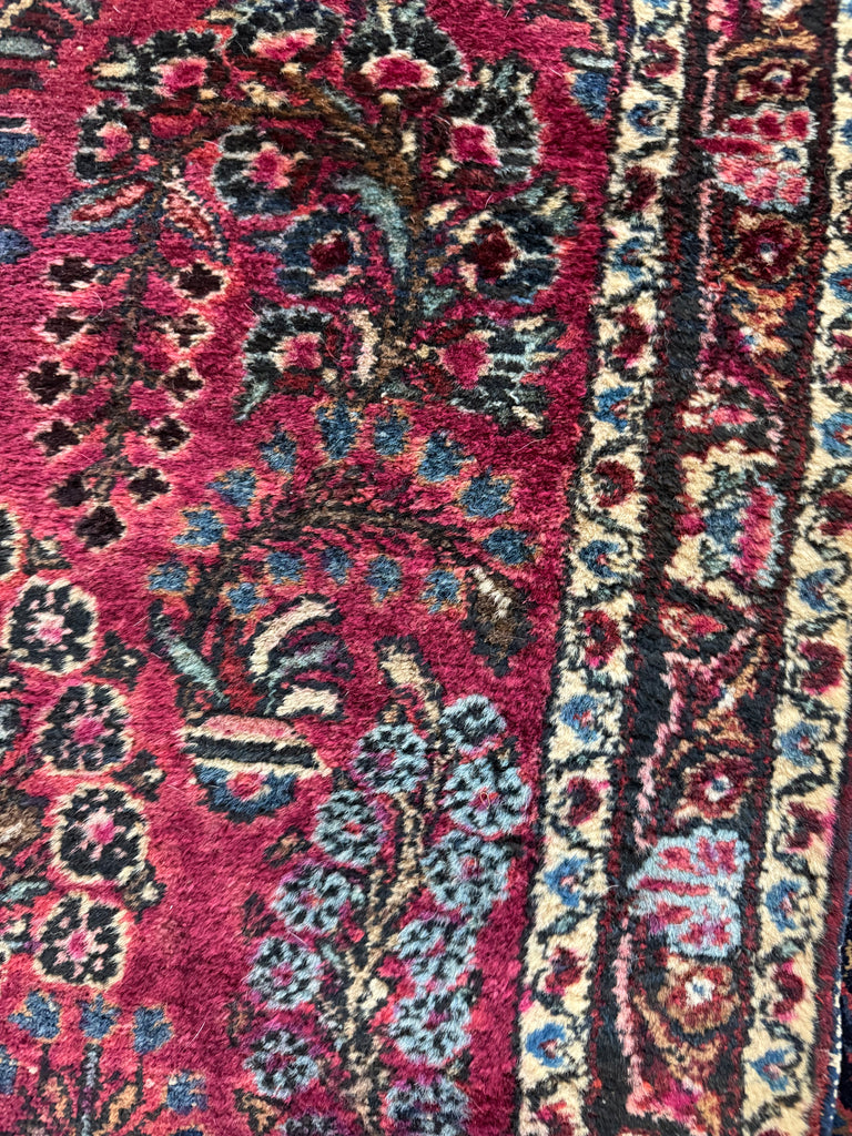 SOLD | PAINTED PERSIAN PLUM Antique Sarouk Runner | Amazing size, Gorgeous Marbling Hues | 2.8 x 9